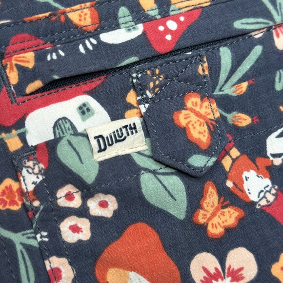 Duluth Women's Heirloom Gardening Bib Overalls Gnome Design - Picture 3 of 7